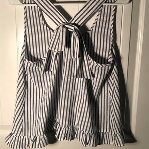 Blue and White Bow Tank top